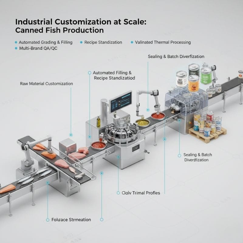 custom canned fish production and packaging design