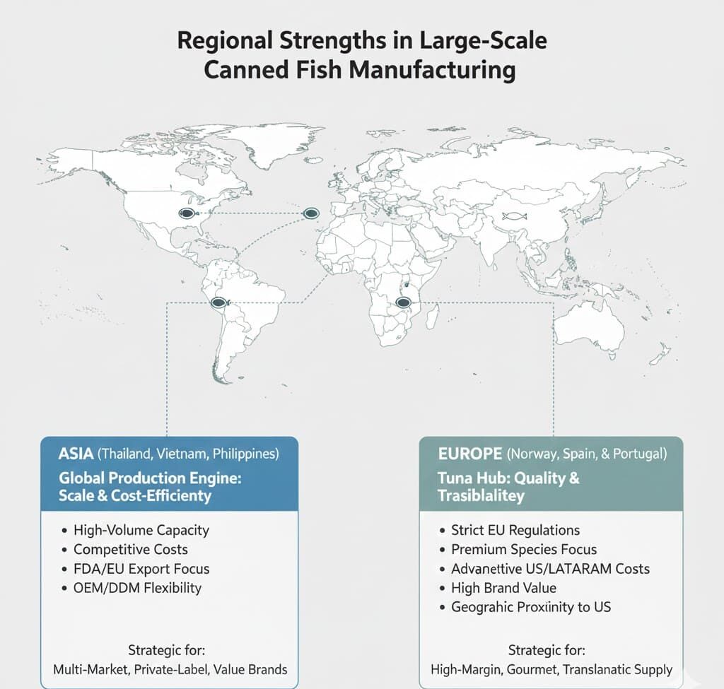Large-Scale Canned Fish Manufacturing Factory