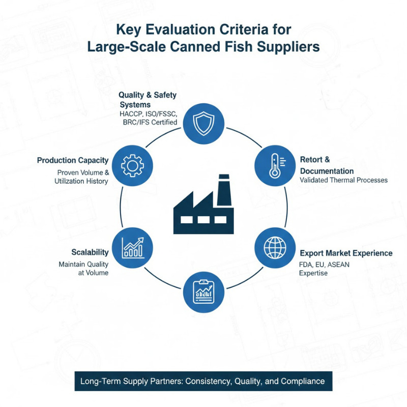 large-scale canned fish production and supply